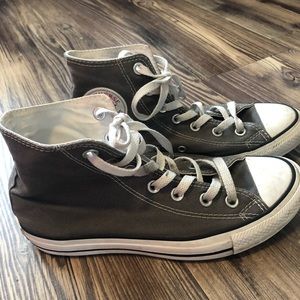 Women’s gray high top converse